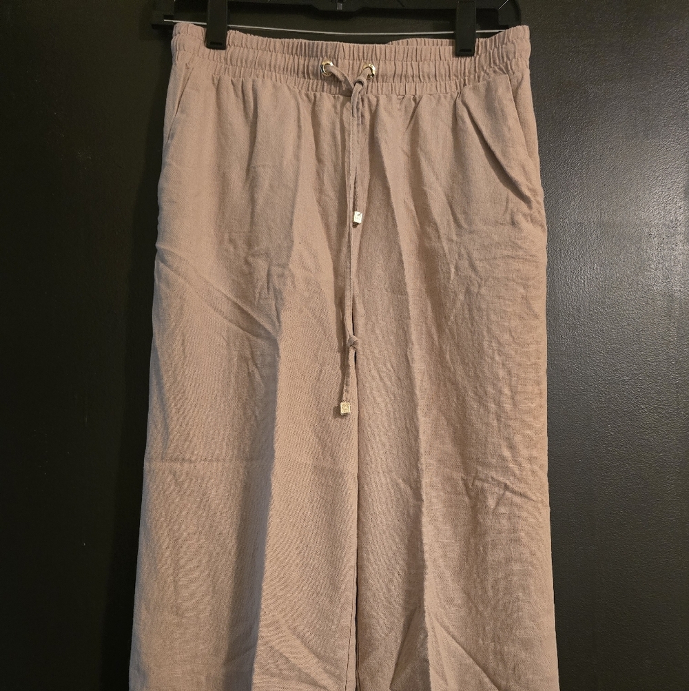 Anne Klein Neutral Cropped Drawstring Pants - Taupe